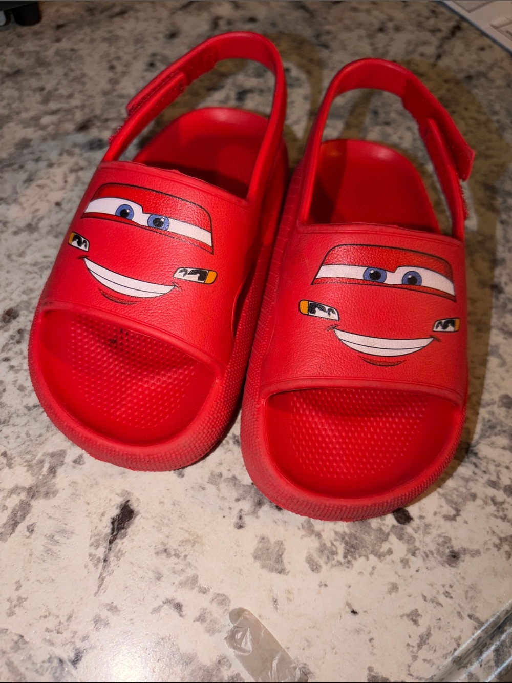 Red Lightning McQueen Slide Sandals toddler 8 - Picture 3 of 4